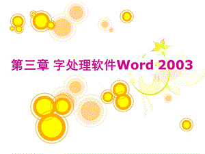第三章 字处理软件Word 2003.ppt