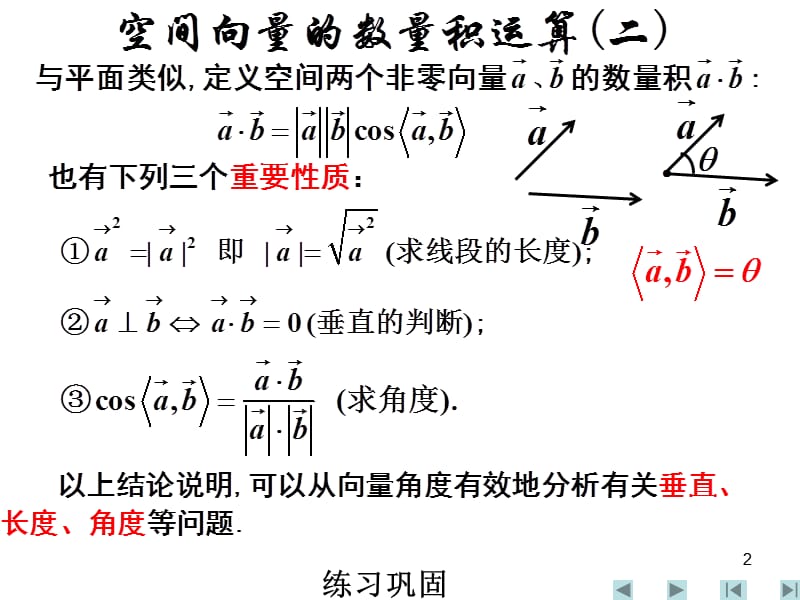 2006.12.25空间向量的数量积运算(二).ppt_第2页