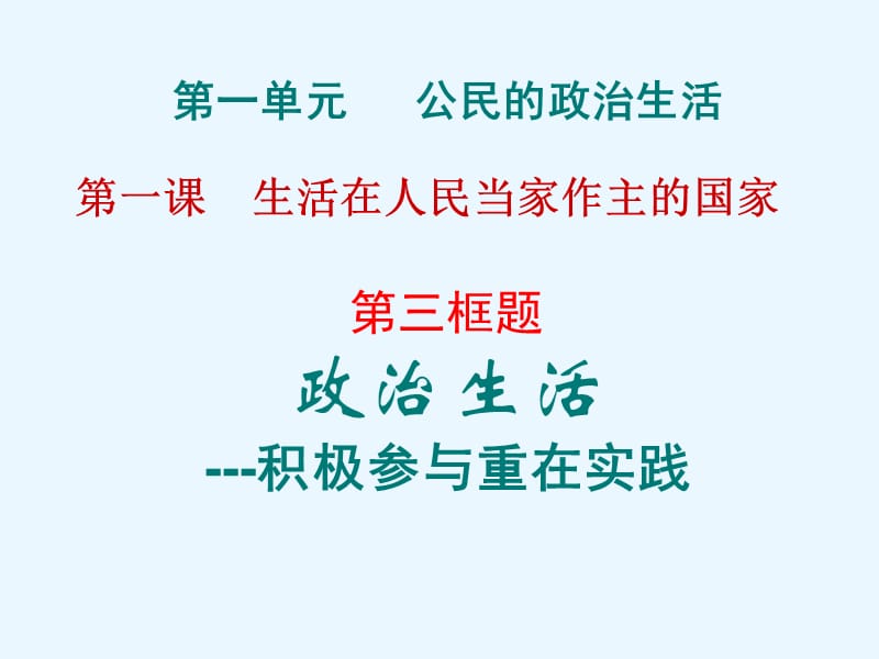 高中政治第一课《政治生活：积极参与重在实践》课件新人教版必修2.ppt_第2页