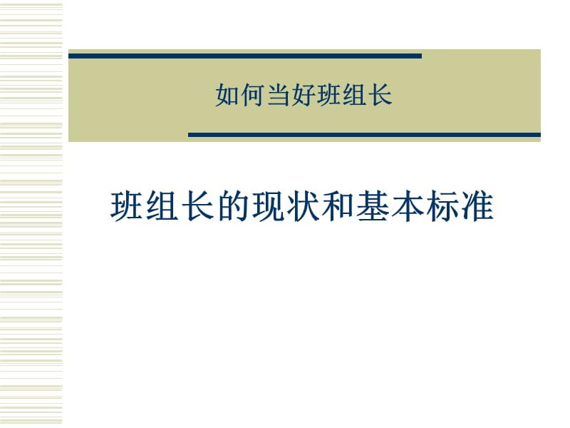 班组长的现状和基本标准2013.ppt_第1页