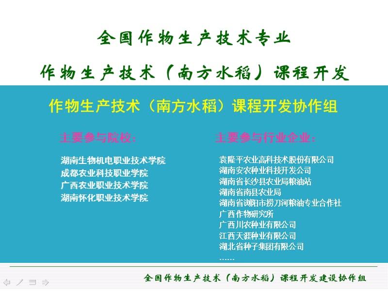 《南方水稻》课程开发工作汇报ppt.ppt_第1页