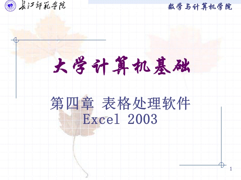 第4章表格处理软件Excel2003.ppt_第1页