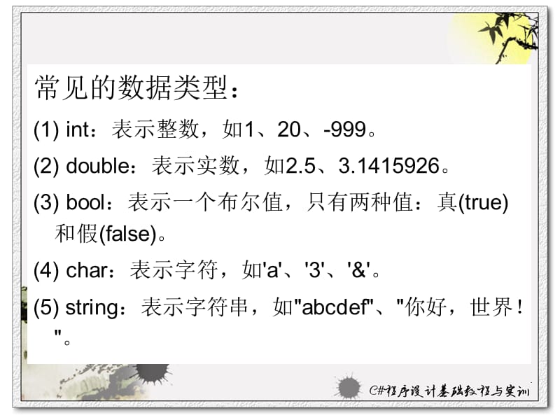 C#程序设计基础基本数据类型.ppt_第2页