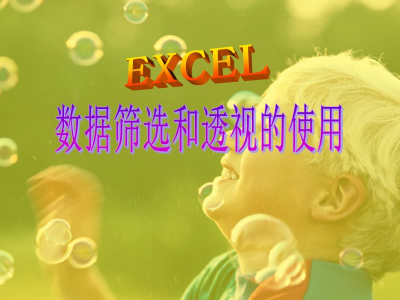 EXCEL筛选和透视的使用.ppt_第1页