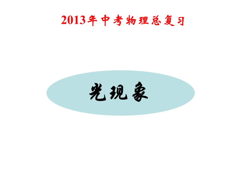 2013年中考物理总复习课件《光现象》.ppt_第1页