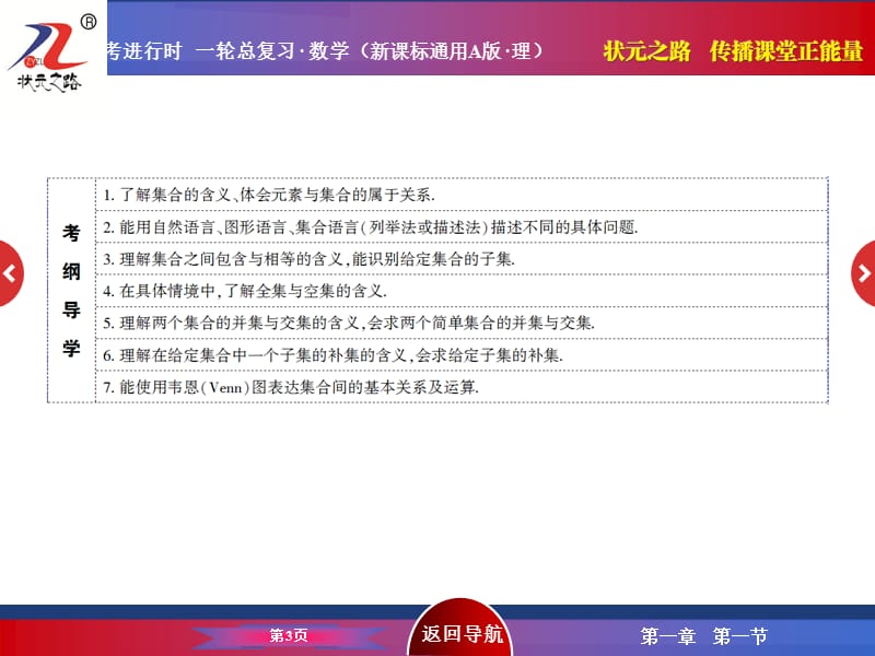 《状元之路》2016届高考数学理新课标A版一轮总复习1-1.ppt_第3页