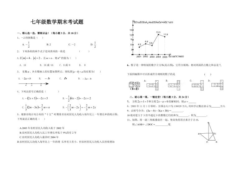 华师大七年级上数学期末考试题.doc_第1页