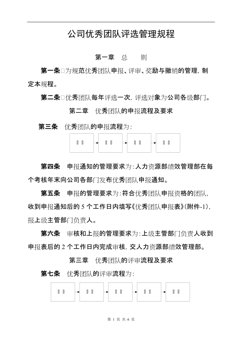 公司优秀团队评选管理规程.doc_第1页