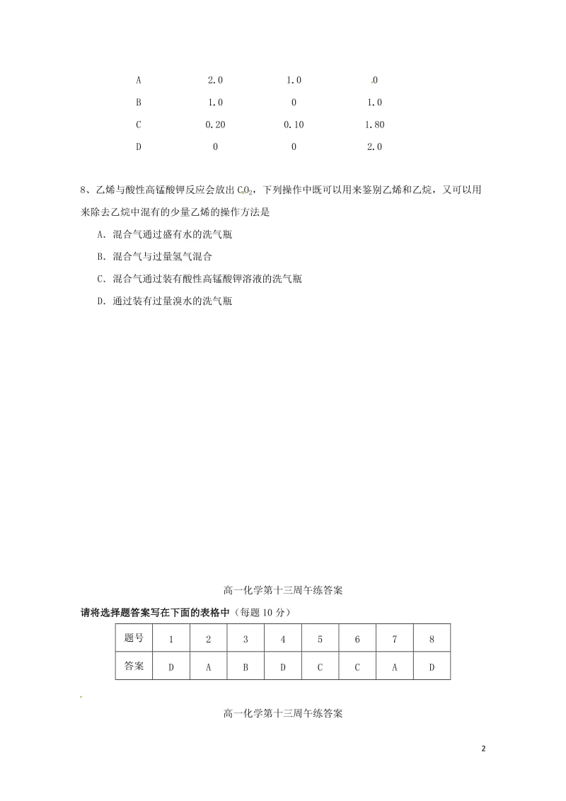 广东省肇庆市高中化学第十三周午练新人教版必修220170724215.doc_第2页