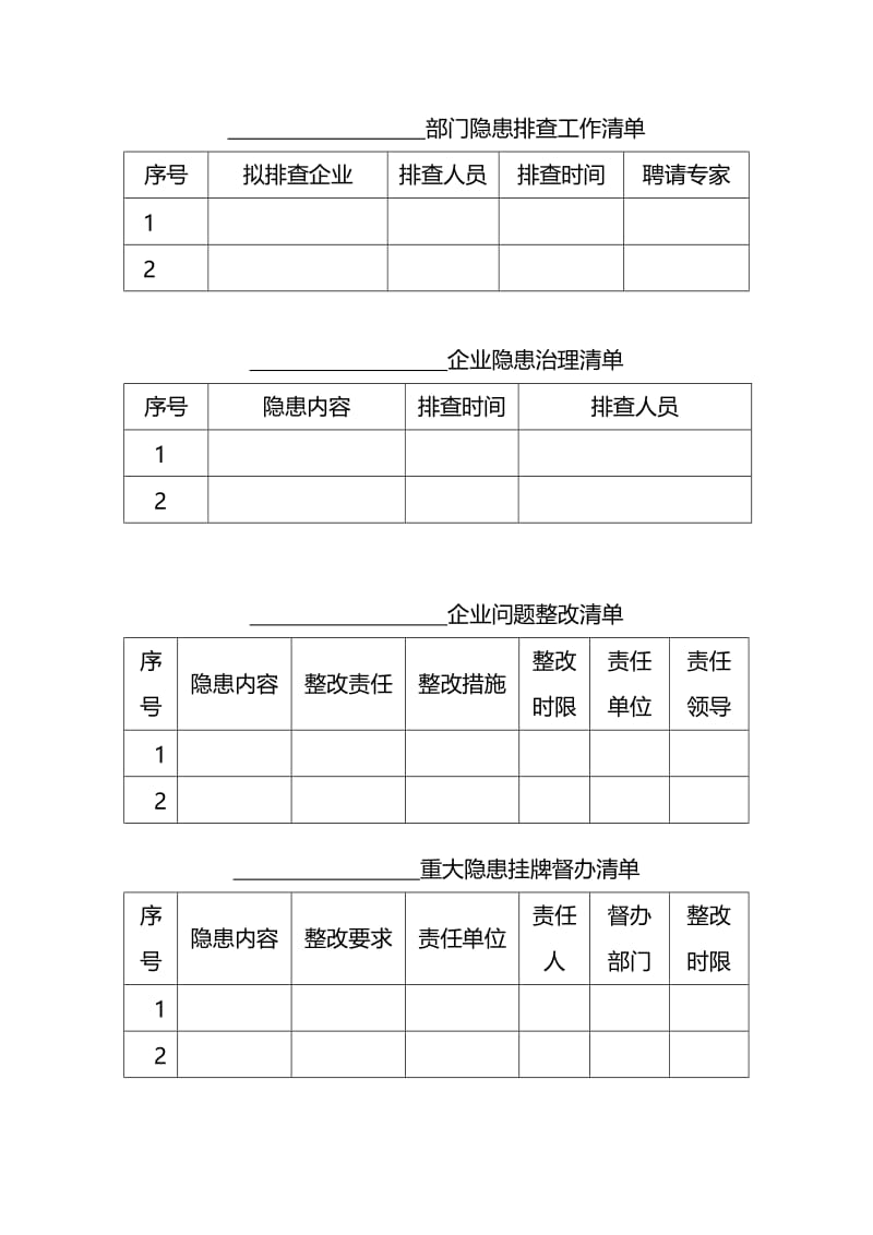 部门隐患排查工作清单.doc_第1页