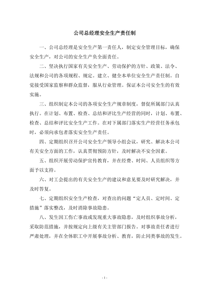 企业主要人员及主要职能部门安全生产责任制 (2).doc_第2页