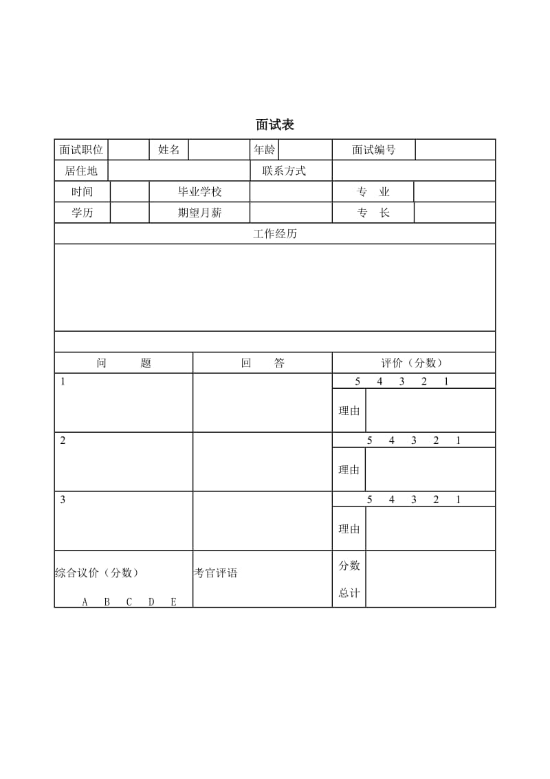 招聘流程图 面试表 离职申请书.doc_第2页