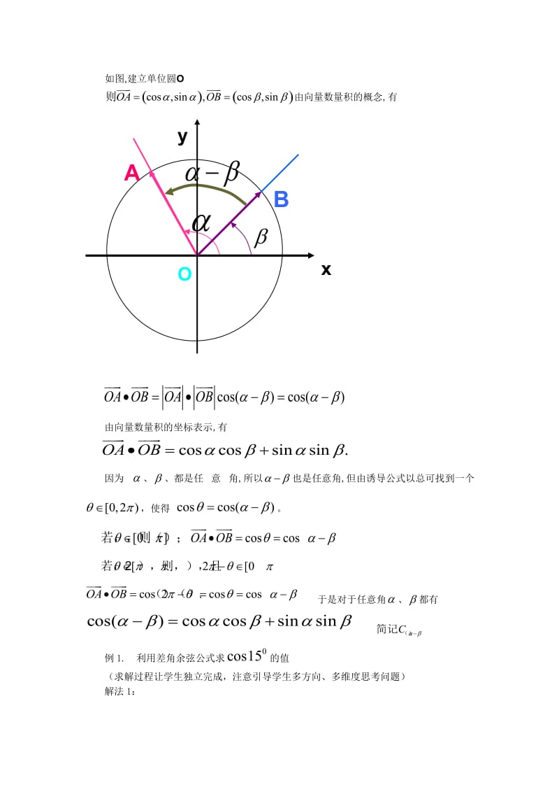 3.1.1两角差的余弦公式(教、学案).doc_第3页