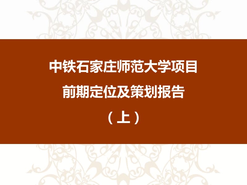 2011中铁石家庄师范大学项目前期定位及策划报告（上）112P.ppt_第1页