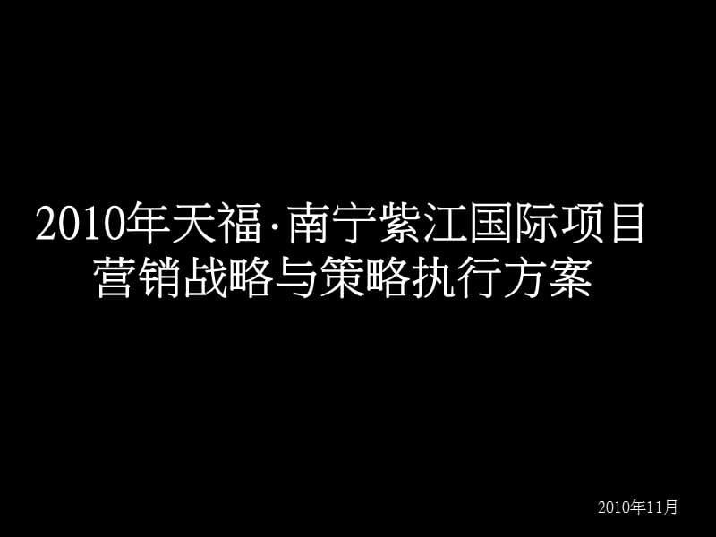 2010年天福·南宁紫江国际项目营销战略与策略执行方案177P.ppt_第1页