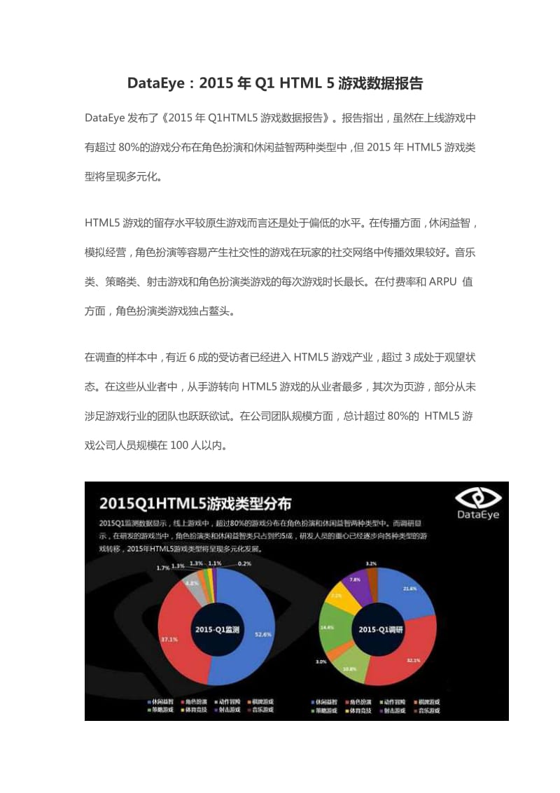 DataEye：Q1 HTML 5游戏数据报告.pdf_第1页