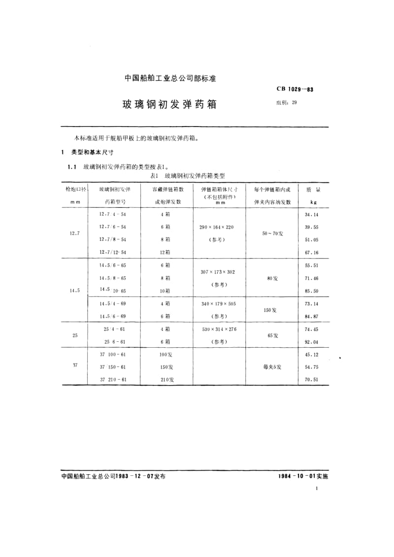 CB 1029-83 玻璃钢初发弹药箱.pdf.pdf_第2页