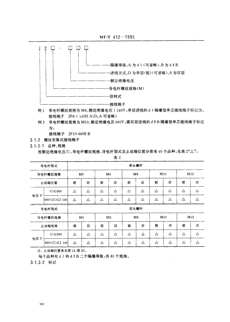 MT∕T 412-1995 隔爆型电气设备低压接线端子.pdf_第2页