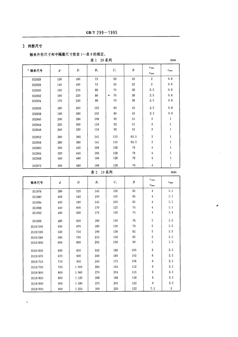 滚动轴承标准 双列圆锥滚子轴承 外形尺寸 推力球轴承 外形尺寸.pdf_第3页