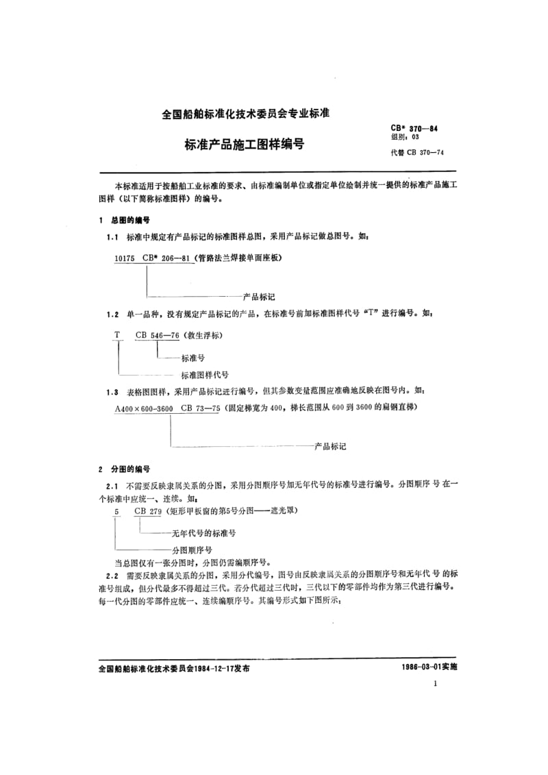 CB 370-84 标准产品施工图样编号.pdf.pdf_第2页