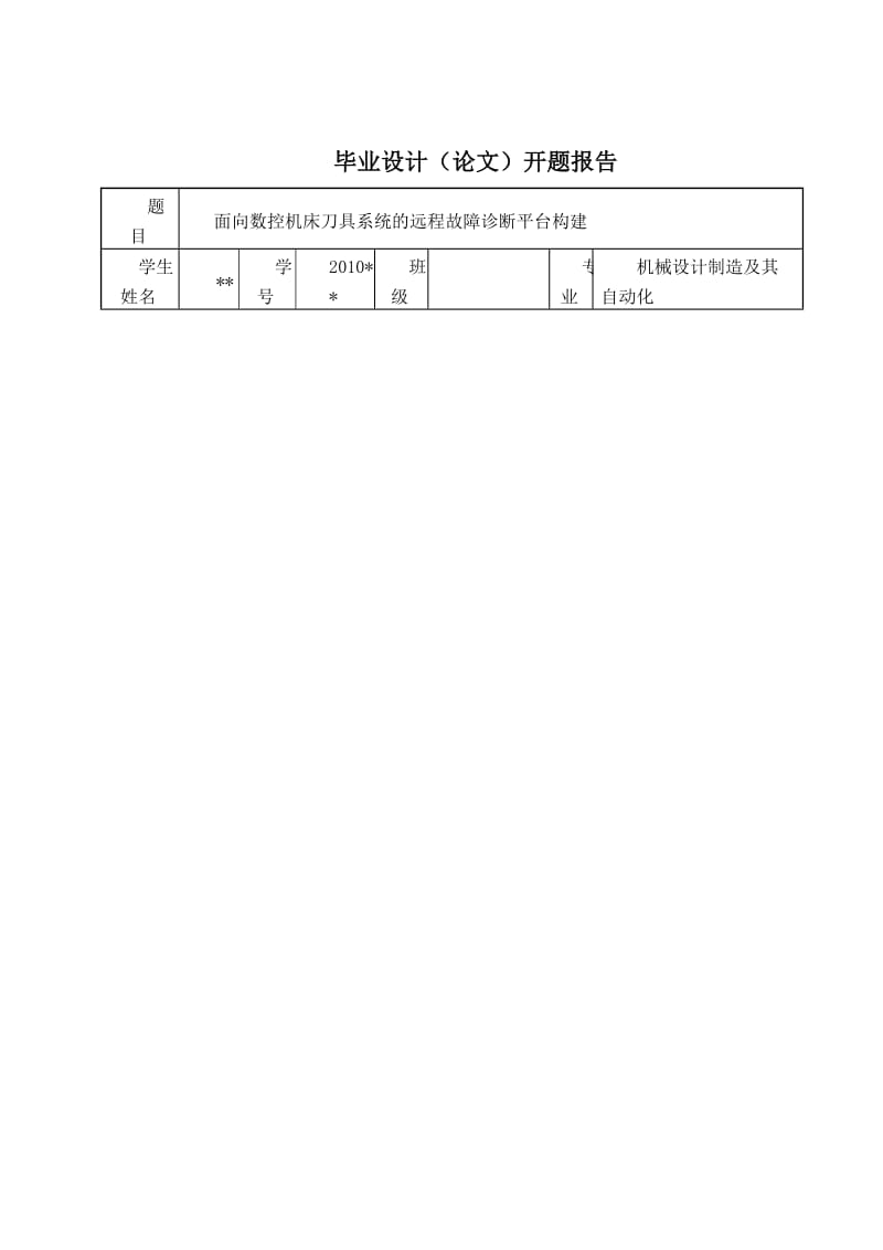 面向数控机床刀具系统的远程故障诊断平台构建毕业设计.doc_第1页