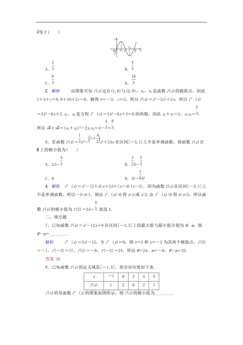 2020版高考数学大一轮复习第二章函数导数及其应用第15讲导数与函数的极值最值课时达标理含解析新人教A.doc_第2页