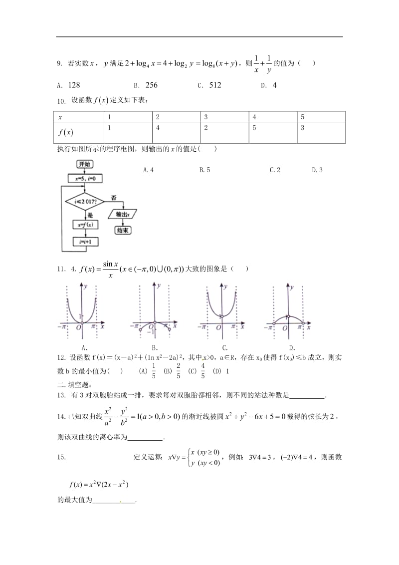 河南省正阳县第二高级中学2019届高三数学下学期周练三理.pdf_第2页