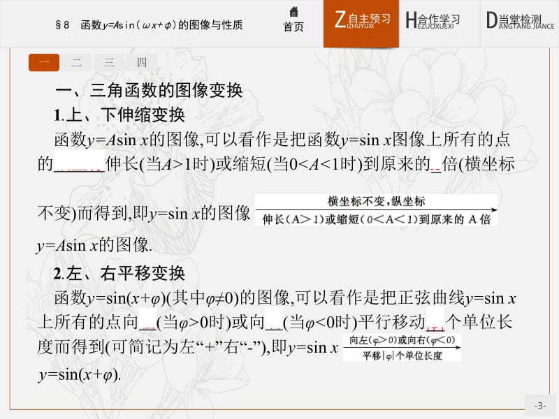 2019-2020学年高中数学北师大版必修4课件：1.8 函数y=Asin（ωx+φ）的图像与性质 .pdf_第3页