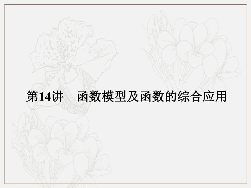 2020版《名师导学》高考文科数学新课标总复习课件：第二章 第14讲　函数模型及函数的综合应用 .pdf_第1页