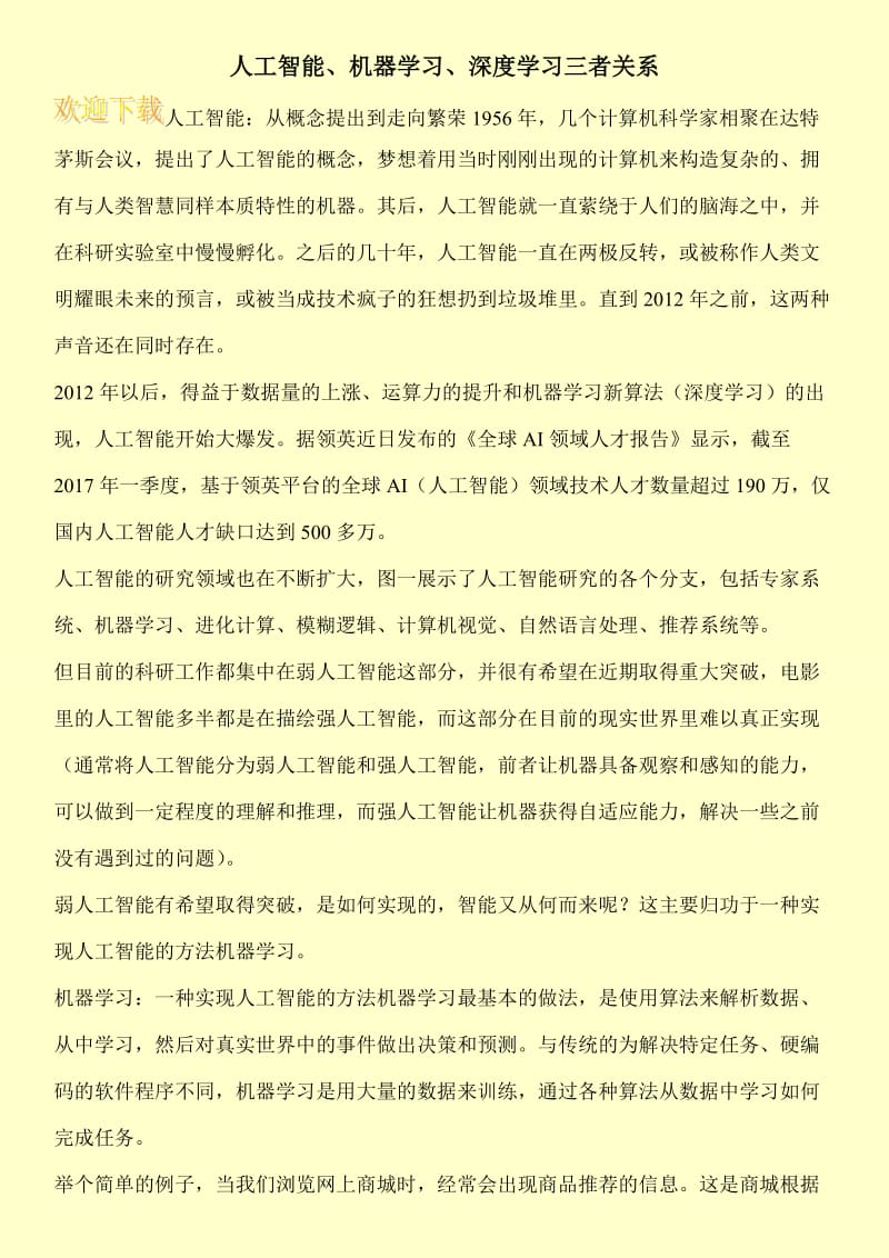 人工智能、机器学习、深度学习三者关系.doc_第1页