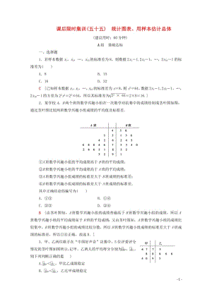 2020版高考数学一轮复习课后限时集训55统计图表用样本估计总体理含解析北师大版2.pdf