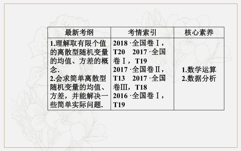 2020届高考数学（理科）总复习课件：第十章 第九节 离散型随机变量的均值与方差 .pdf_第3页