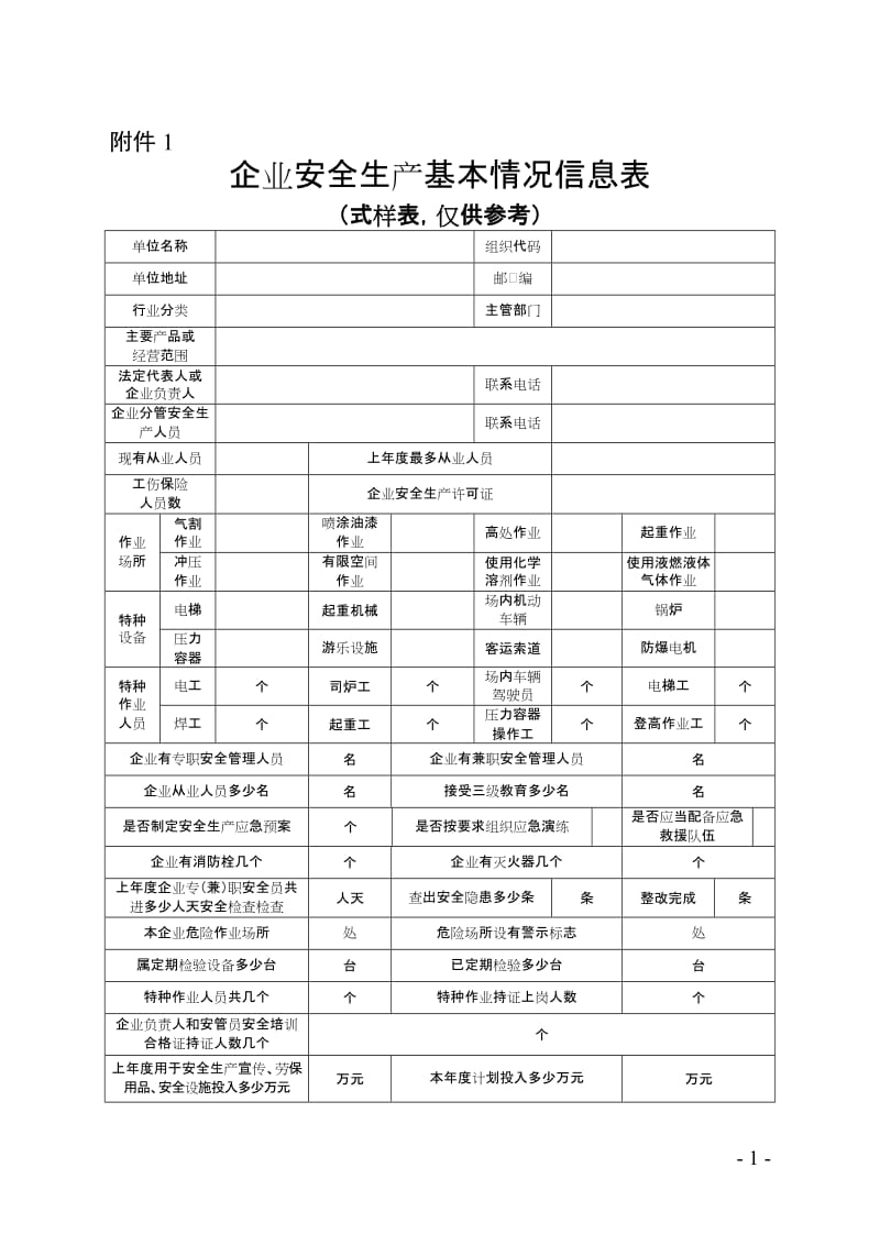 各单位部门安全生产和应急救援体检表.doc_第1页