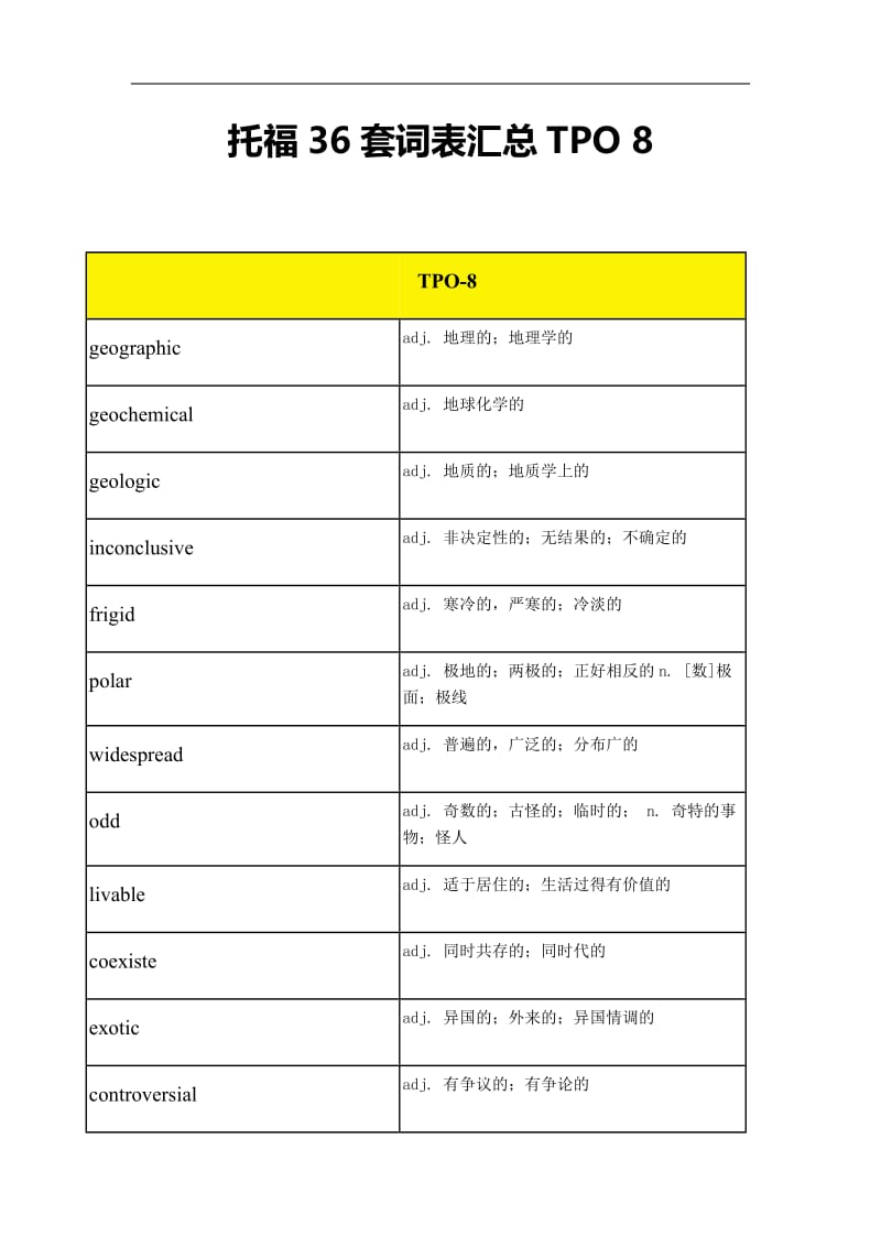 托福tpo阅读高频词汇tpo 8.docx_第1页