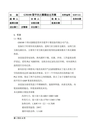 015GM100型干热灭菌箱验证方案.doc