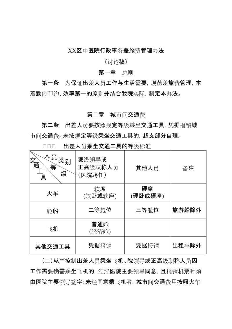 中医医院行政事务差旅费管理办法.doc_第1页