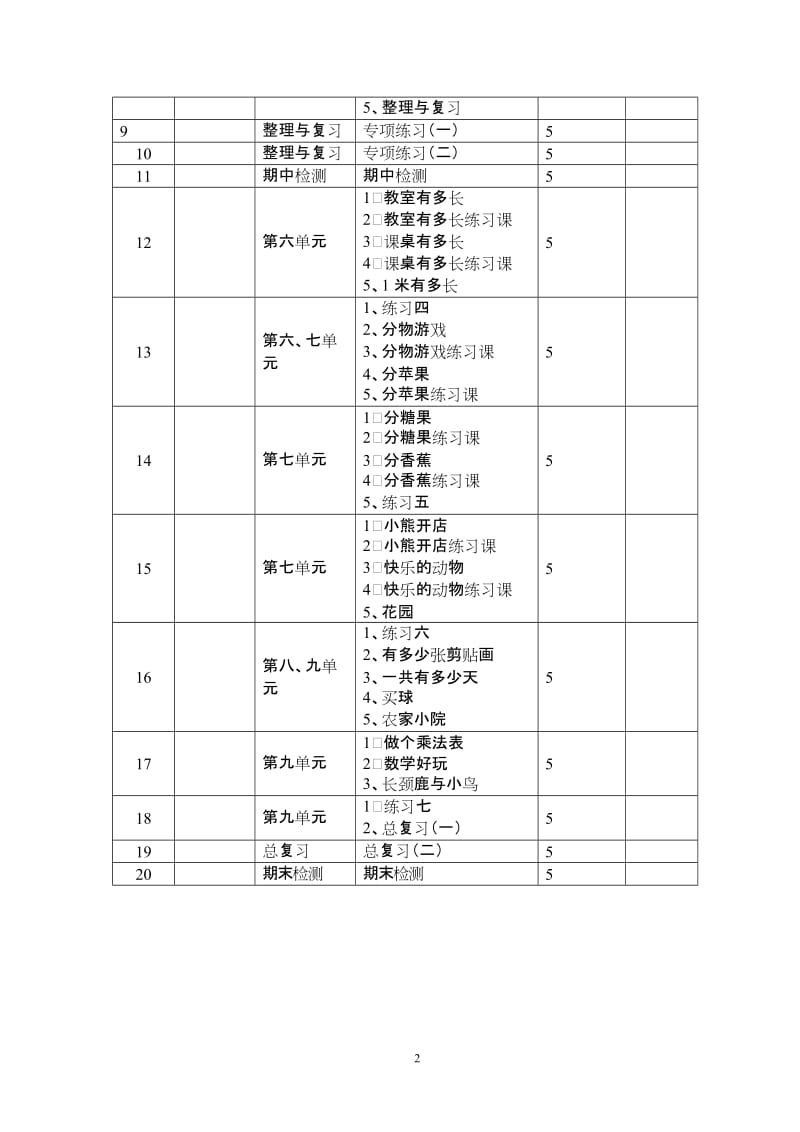 北师大版小学二年级数学上册教案　全册1.doc_第2页