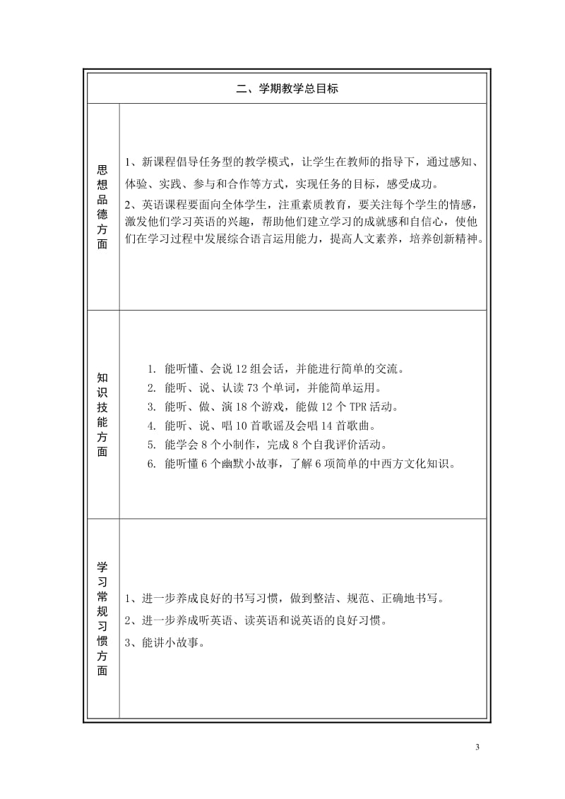 PEP小学英语三年级上册教案　全册.doc_第3页