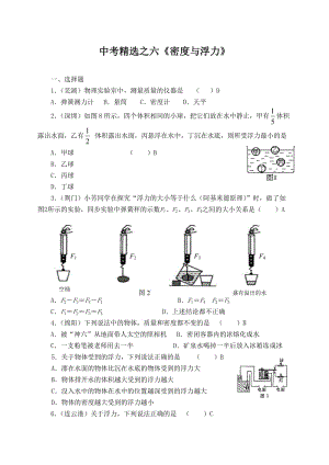 中考精选之六《密度与浮力》 .doc