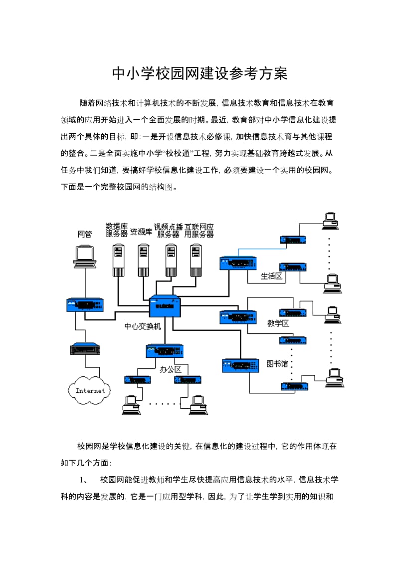 中学学校网络铺设方案 校园网建设 方案.doc_第1页