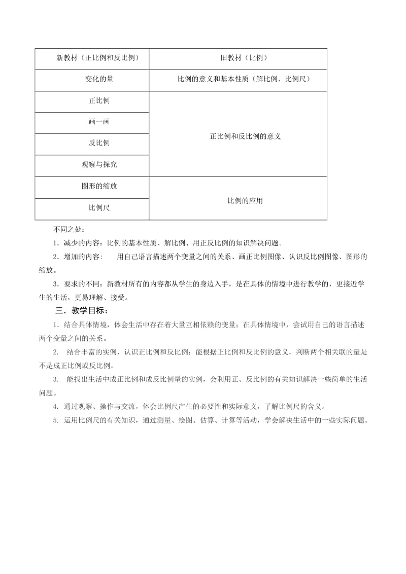 北师大版六年级数学下册《第二单元正比例和反比例》教材分析.doc_第3页