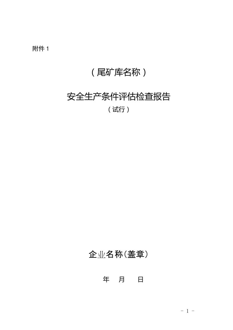 尾矿库安全生产条件评估检查报告.doc_第1页