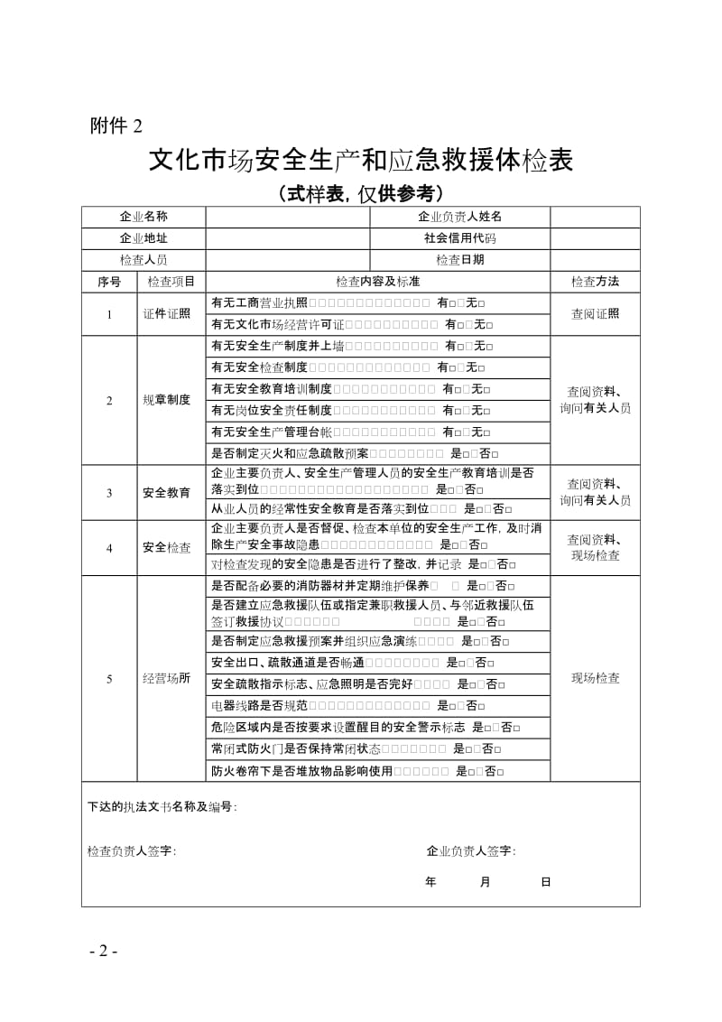 各单位部门安全生产和应急救援体检表.doc_第2页