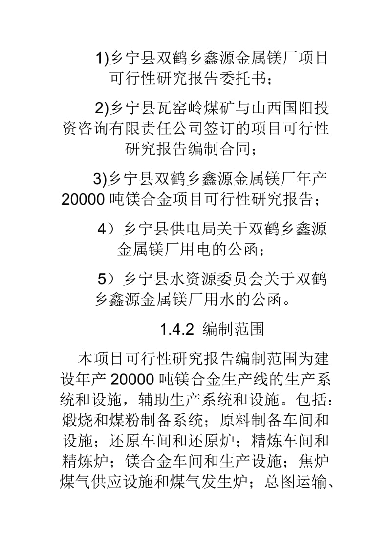 20000吨镁合金项目可研报告.doc_第2页