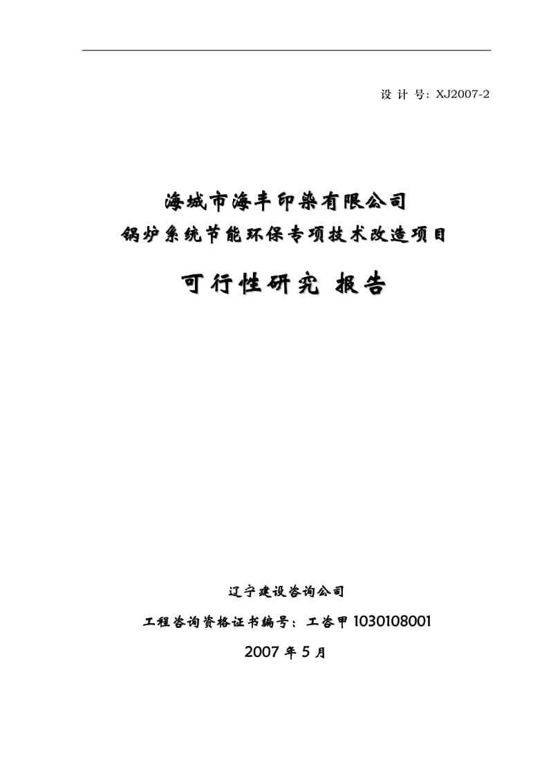 印染有限公司锅炉系统节能环保专项技术改造项目可行性研究报告.doc_第2页