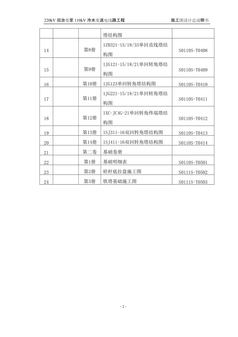 220kV旧治变至110kV冷水变送电线路工程施工图设计总说明书.doc_第2页