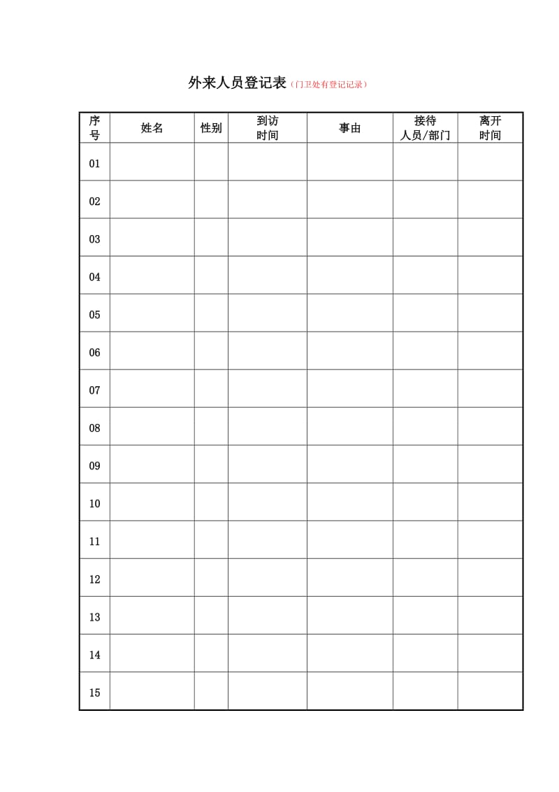 外来人员登记记录.doc_第1页