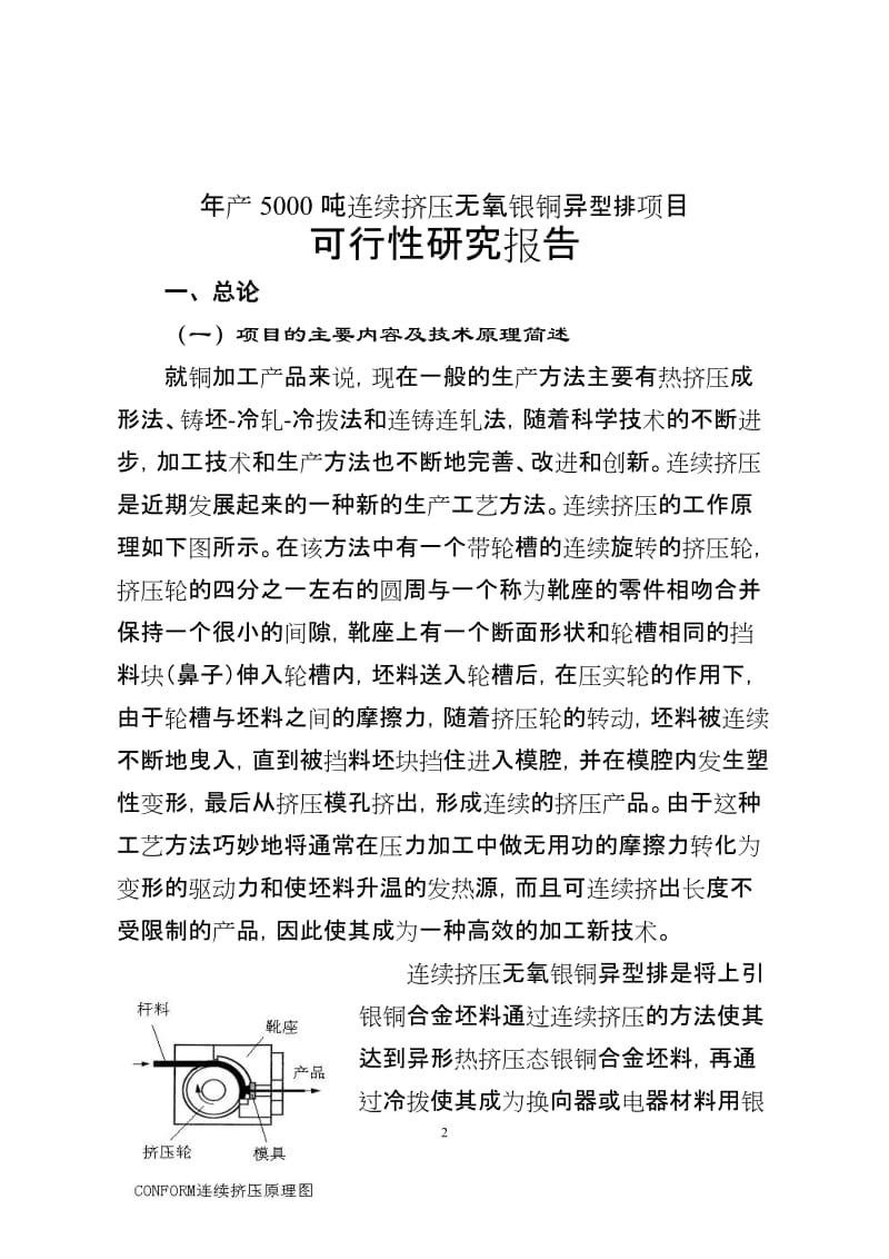 年产5000吨连续挤压无氧银铜异型排可行性研究报告.doc_第2页