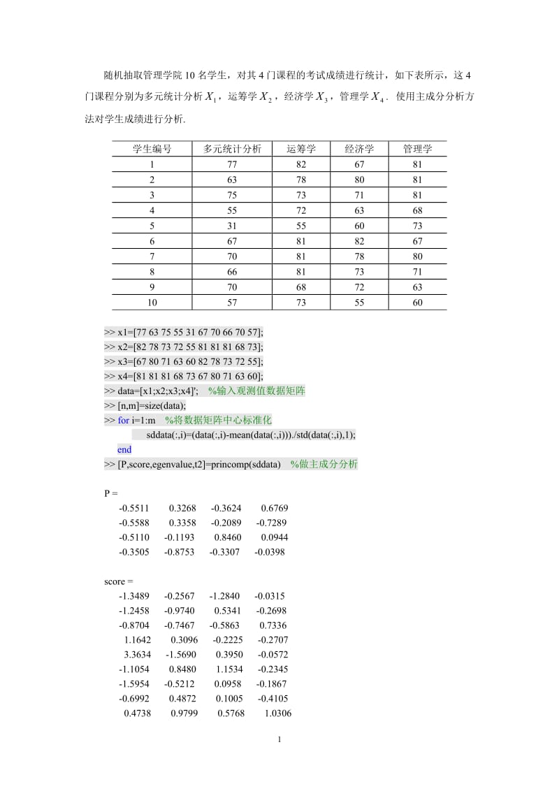 数学建模-主成分分析聚类分析.doc_第1页