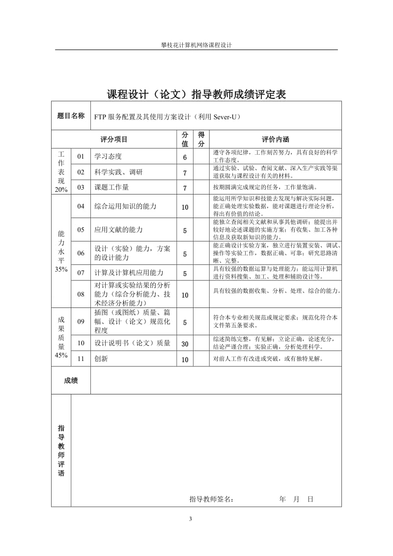 课程设计（论文）-FTP服务配置及其使用方案设计(利用Sever-U).doc_第3页